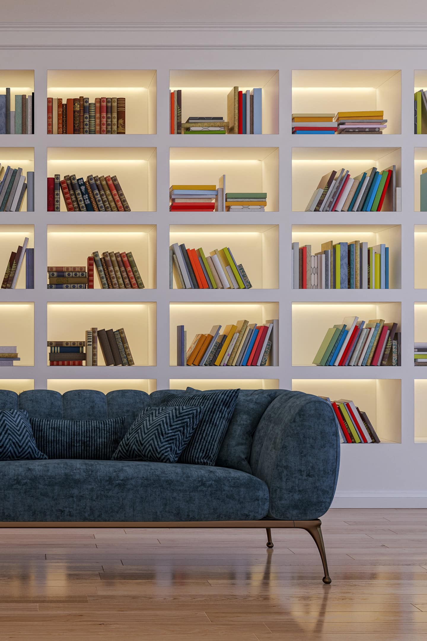 Library wall — finished piece