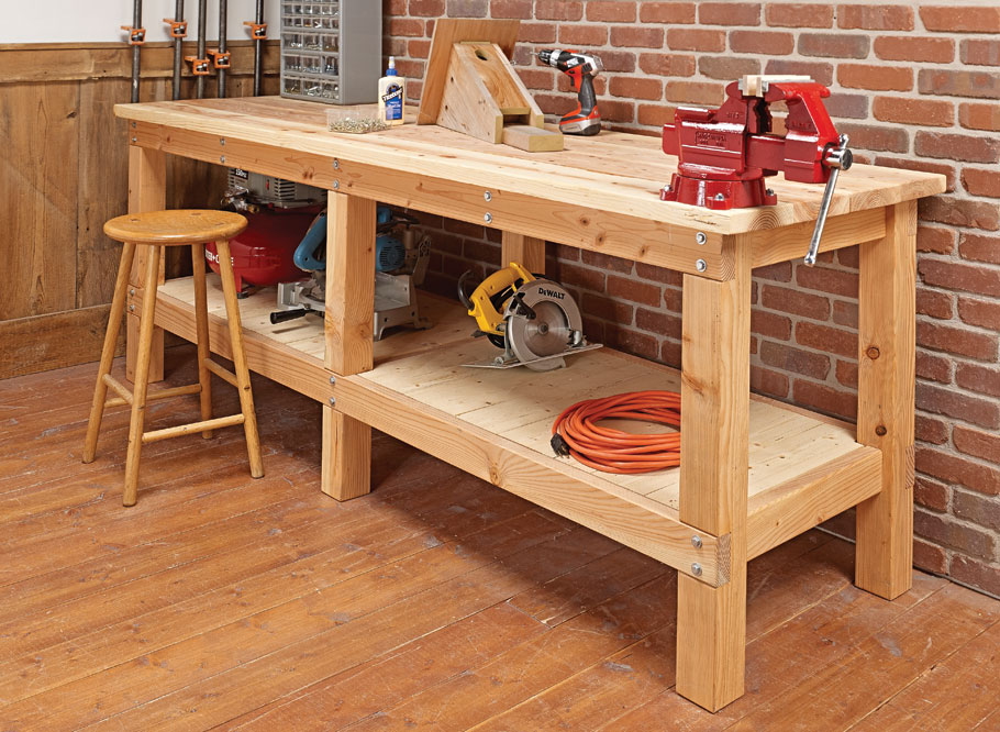 Workbench with hand planes